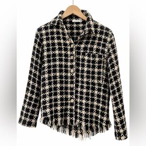 Reserved Black and Cream Tweed shacket a la Chanel